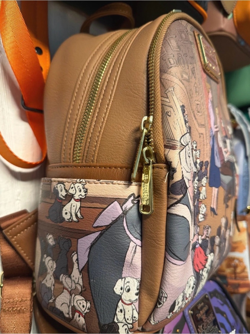 Loungefly Disney 101 Dalmatians Mini Backpack in Brown and Cream - Picture 4 of 4